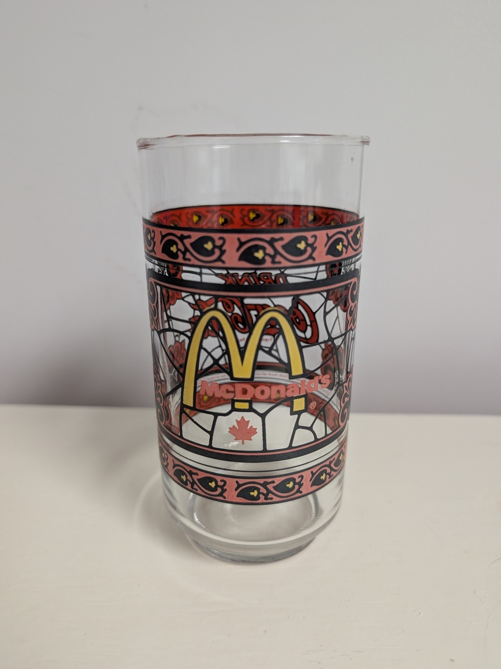 Vintage McDonald's Canada Stained Glass Arches Retro Collectible Glass